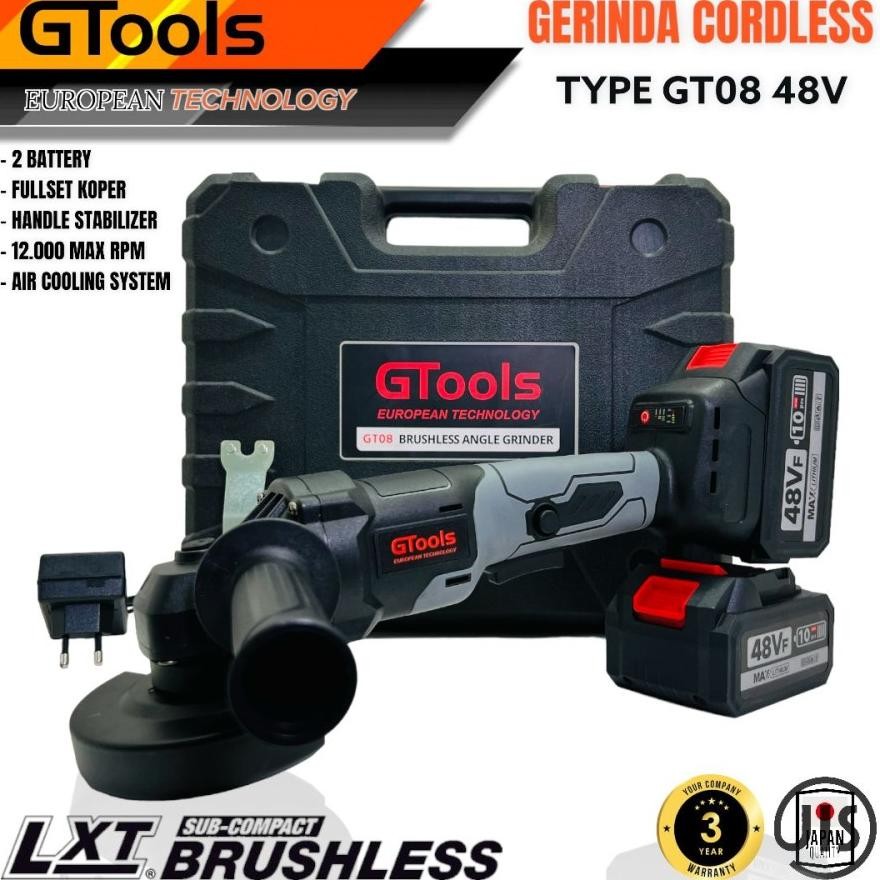 BISA COD Gerinda baterai merk GTOOLS Eropa type GT08 cordless angle - GTOOLS GT08