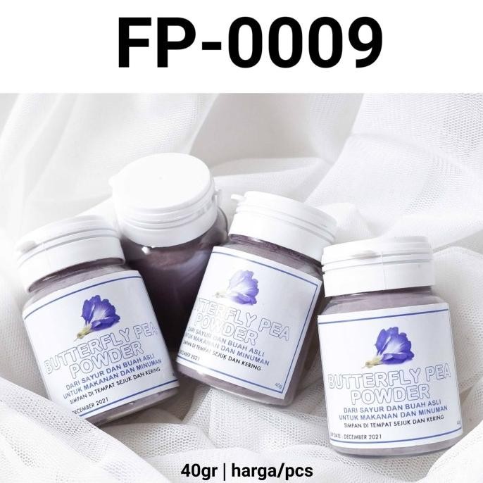 

Ready FP-0009 Pewarna perasa makanan alami 40gr bubuk butterfly pea ungu