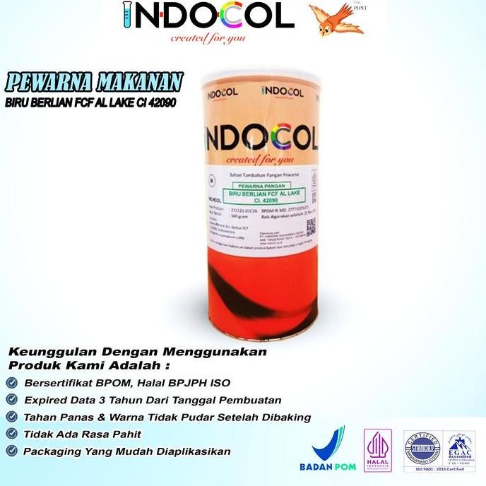

Ready Pewarna Makanan INDOCOL LAKE BRILLIANT BLUE (BIRU) (RC) (OIL BASED)