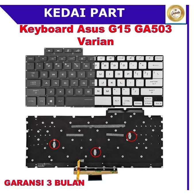 Keyboard Asus Rog Zephyrus G15 Ga503 Ga503Qm Ga503Rm Backlight New Stok