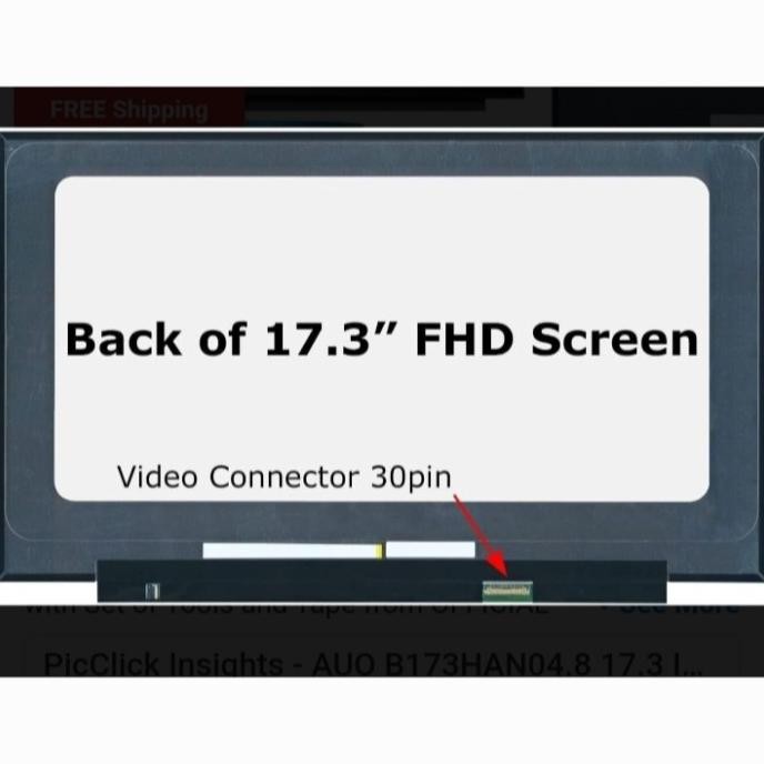 Led Lcd Laptop Msi Gf75 8Rd Msi Gf75 9Rcx-270Id 30 Pin Full Hd New Stok