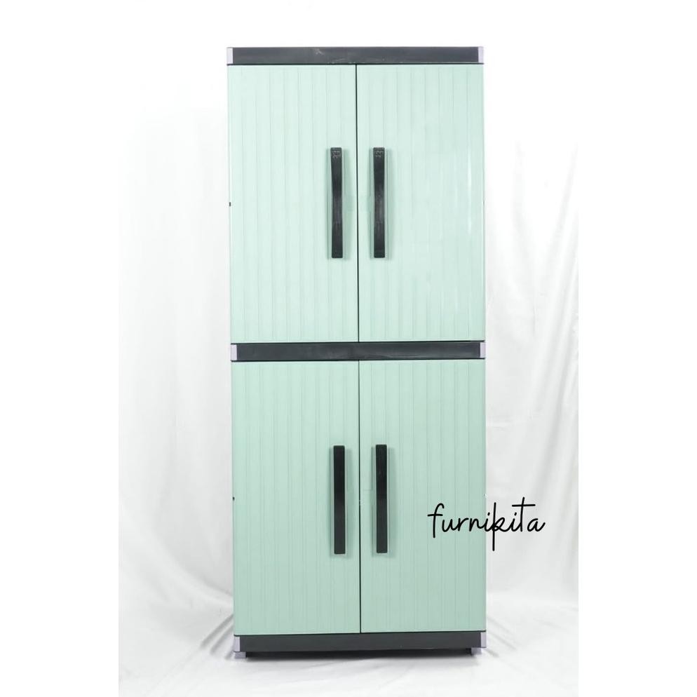 BESAR - LEMARI PLASTIK MIAMI ORLANDO PREMIUM SUSUN 4 FULL RAK SERBAGUNA