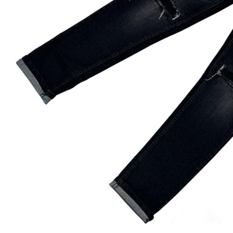 Celana Jeans Panjang Pria Ripped/Sobek Black Viper