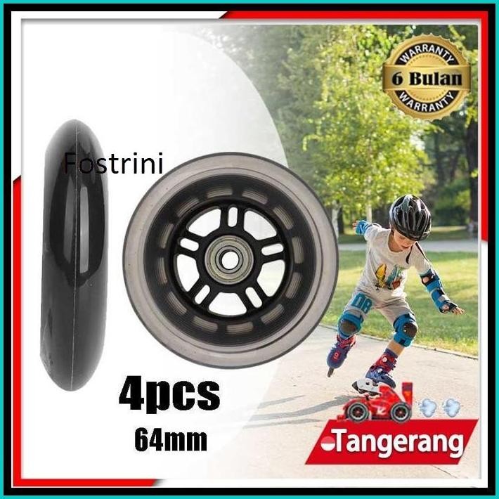 4PCS/SET RODA SEPATU RODA BAN WHEELS 64MM RODA INLINE SKATE / INLINE RODA INLINE MULTIFUNGSI KARET(R