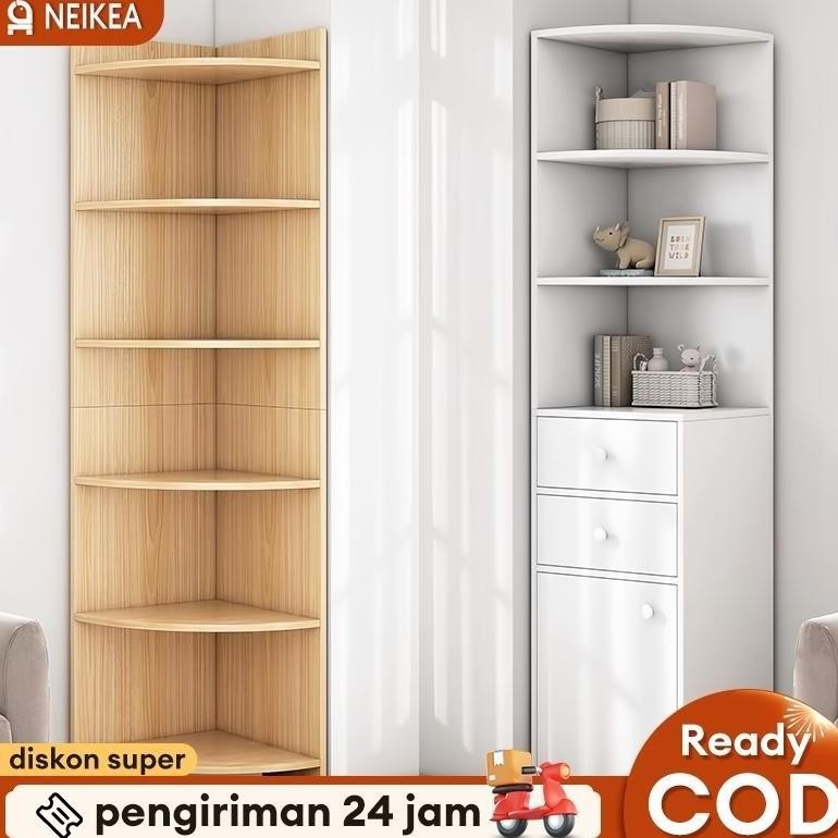 Rak Sudut Kayu Rak Penyimpanan Serbaguna Rak Multifungsi Minimalis Rak Buku Minimalis Murah Rak Buku