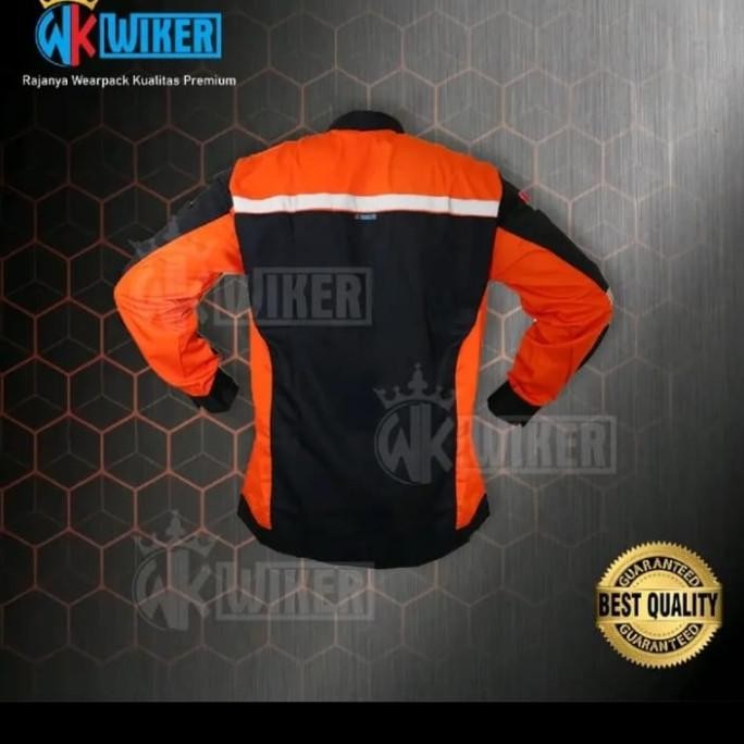 Wearpack semi jaket hitam orange/wiker/seragam kerja