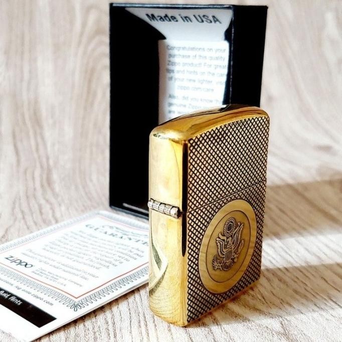 Korek Api Zipo Gold Army Embos Grade Ori