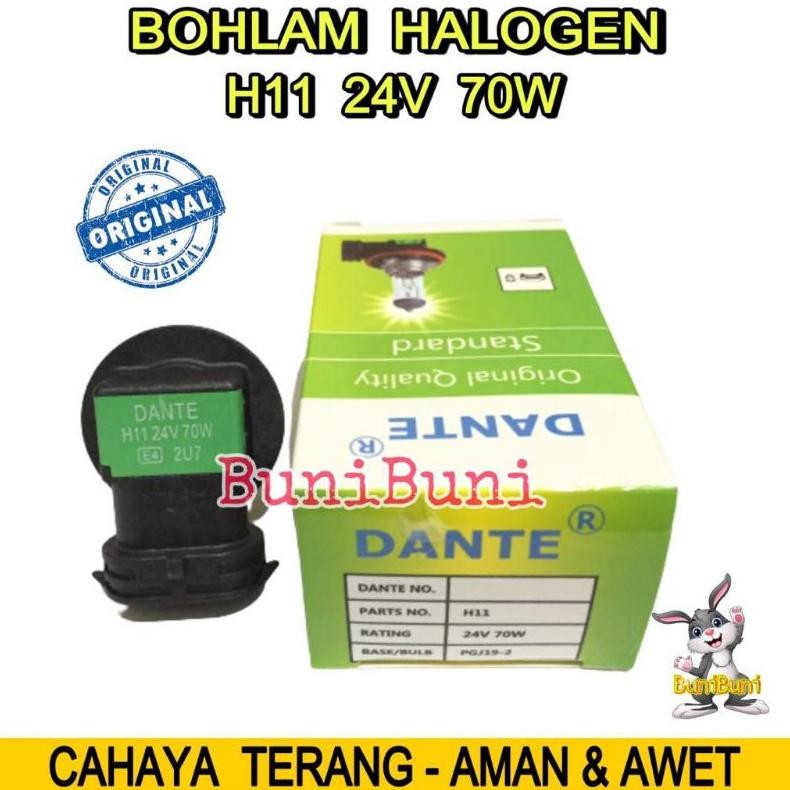 Promo Bohlam Lampu Halogen H11 24V 70W Untuk Lampu Kabut Foglamp Mobil Truk - H11 24V Berkualitas
