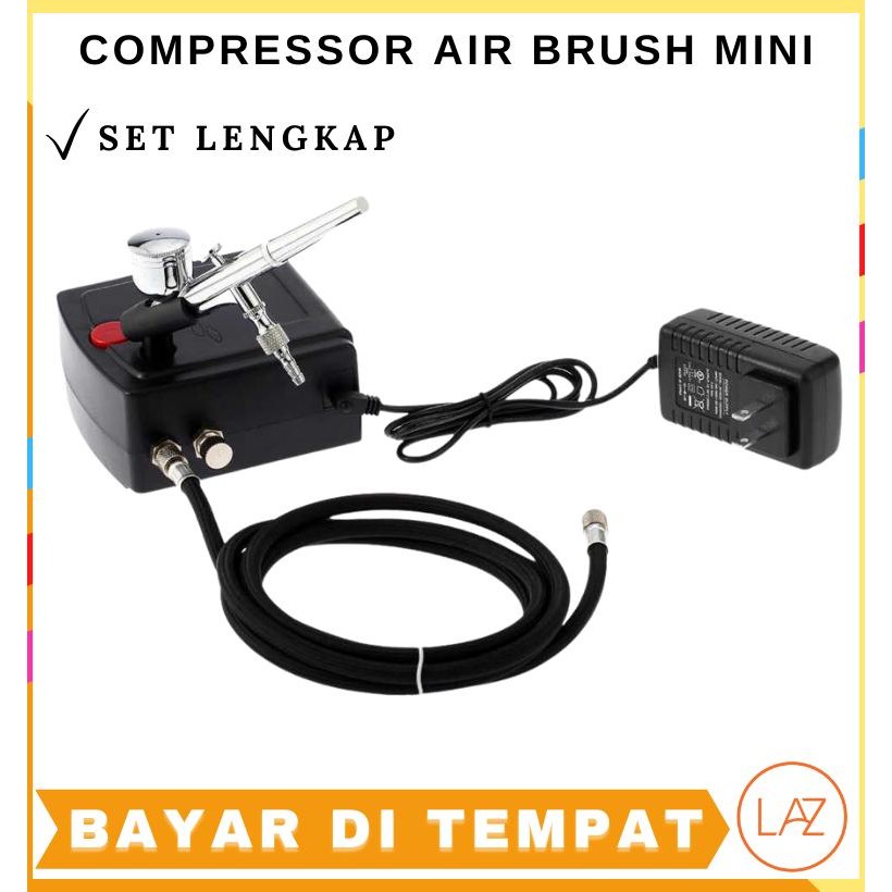 COD - BERGARANSI [KMOON AIR COMPRESSOR AIRBRUSH PAINTING TATTO ART SPRAY GUN TC-100K] Compresor Mini