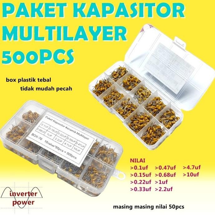 Set Box Capacitor Ceramic Kapasitor Multilayer Paket New Stok
