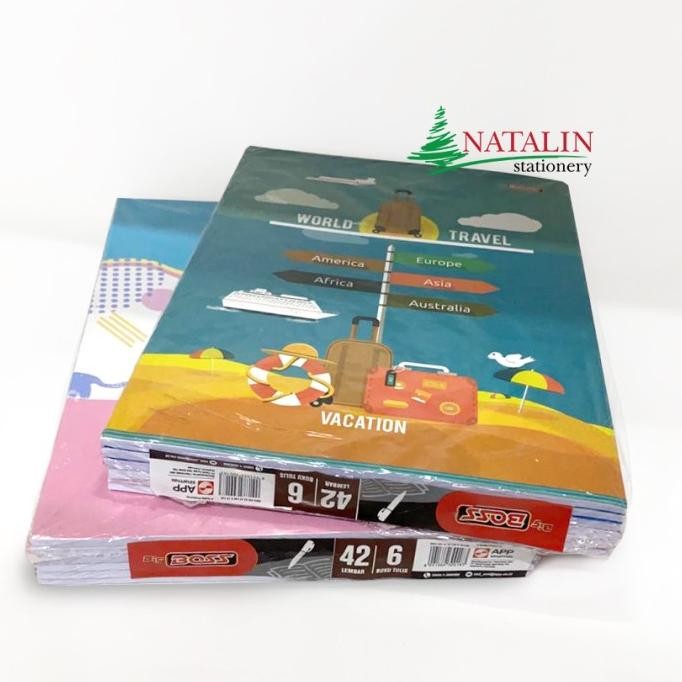 

RedArtos Buku Tulis Sekolah Kuliah BBOSS set 6 pcs 42 Lembar Quality