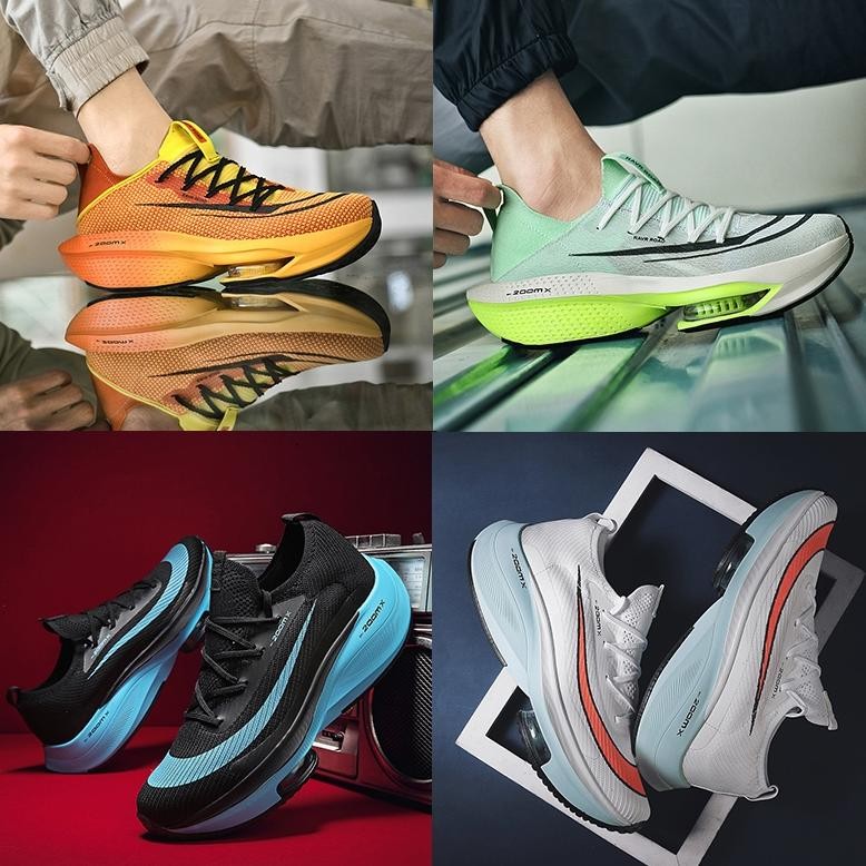 SIZE 37-44 SEPATU RUNNING SHOES PRIA ZOOM ALPHAFLY 2 ALPHAFLY 3 FITNES JOGGING SHOES BALCK WHITE GRE