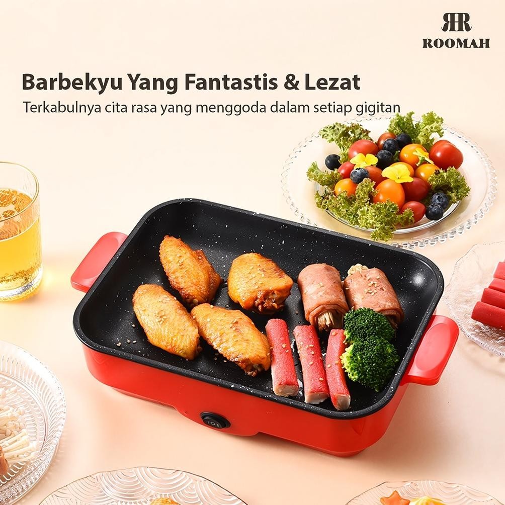 ROOMAH Panggangan BBQ Panci Listrik Multifungsi Tidak Lengket / Wajan Panggang Kue Panggangan Alat B