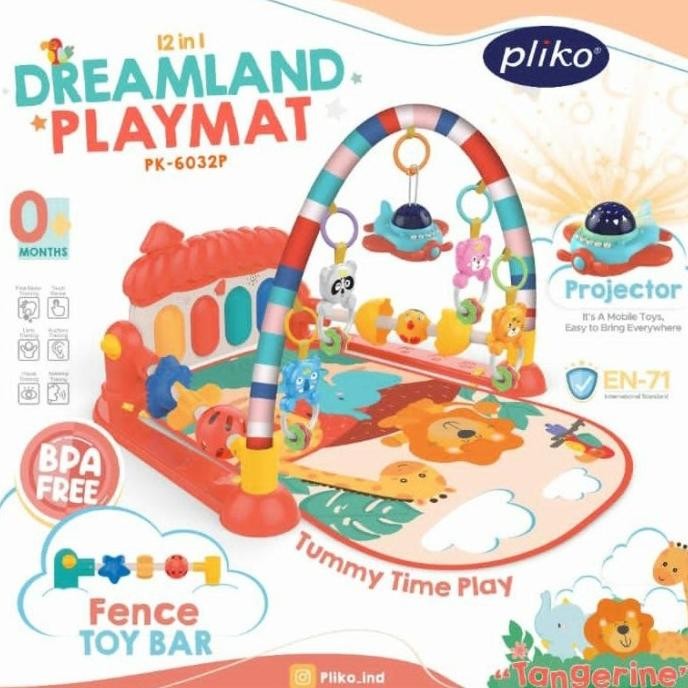 PMAT28 PLIKO 12IN1 BABY PLAYMAT DREAMLAND PLAYGYM WITH PIANO PK6032P
