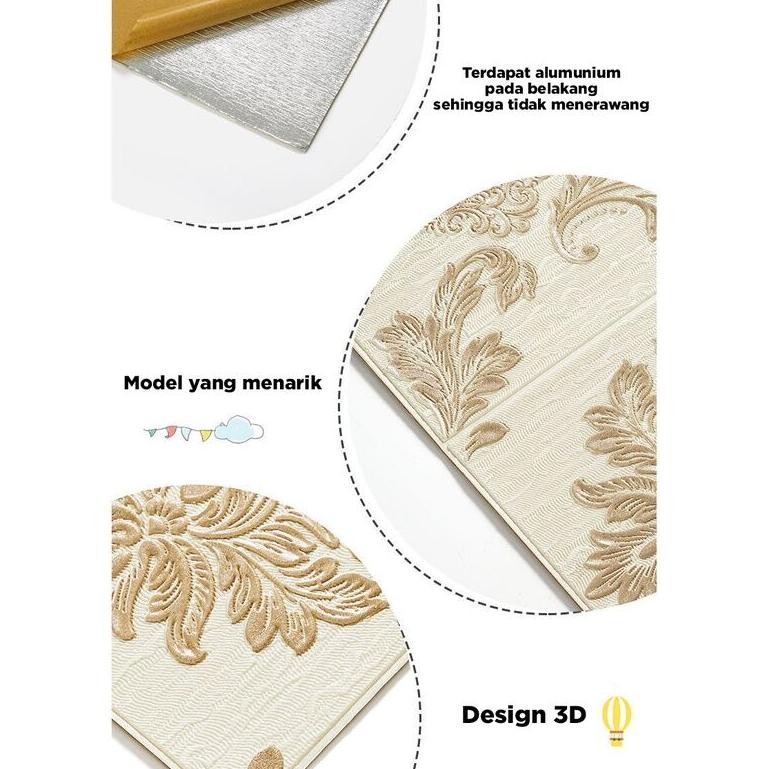 Wallpaper 3D FOAM / Wallpaper Dinding 3D Motif Foam Batik Bunga More High Quality / Wallfoam 3D 5 mm