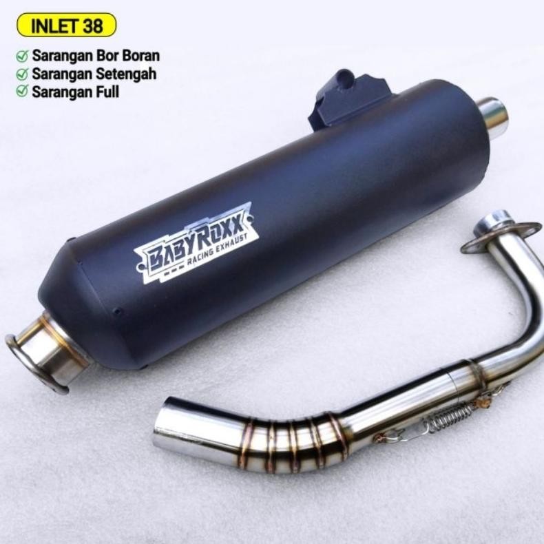 Knalpot Standar Racing Vario Beat Aerox Mio Nmax Pcx INLET 38 Original BABYROXX Racing Motorcycle
