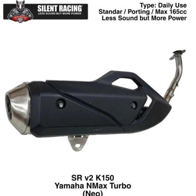 WRX knalpot Silent Racing V2 K150 Yamaha NMAX TURBO / NMAX Neo