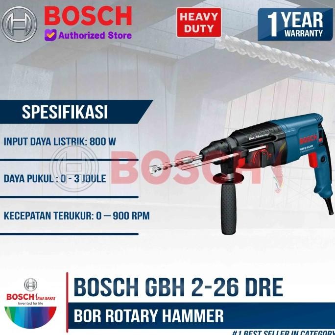 Grosir Bosch Bor Hammer Rotary Sds Gbh 2-26 Dre 26Mm 800 Watt Mesin Bor Beton