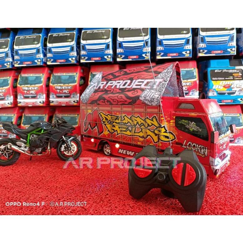 mobil mainan miniatur truk anak remot control / miniatur truck oleng trending topic remote control d