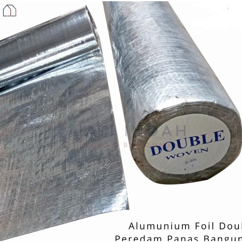 Alumunium Foil Woven Double Side - Aluminium Foil Wooven Peredam Panas ATAP Rumah per Roll 50 x 1.2 