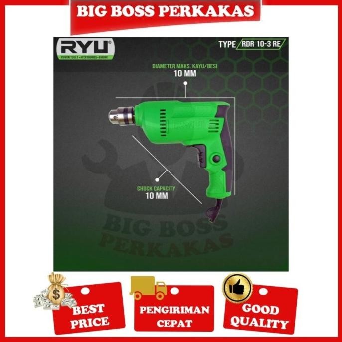 Grosir Paket 2 Set Tekiro Ryu Mesin Bor Listrik 10 Mm & Ryu Mesin Gerinda