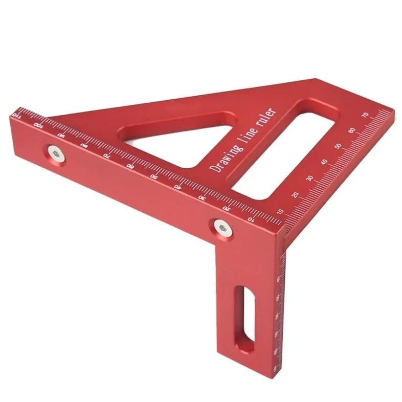 

3D Multi Angle Aluminum Red Measuring Ruler 45/90 Degree Woodworking Square Protractor Drawing Line Miter Triangle Layout Tool