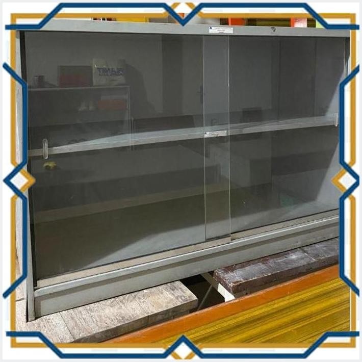 [nm8] lemari rak etalase display akrilik slide 2 susun uk 150x50x80 second seken bekas
