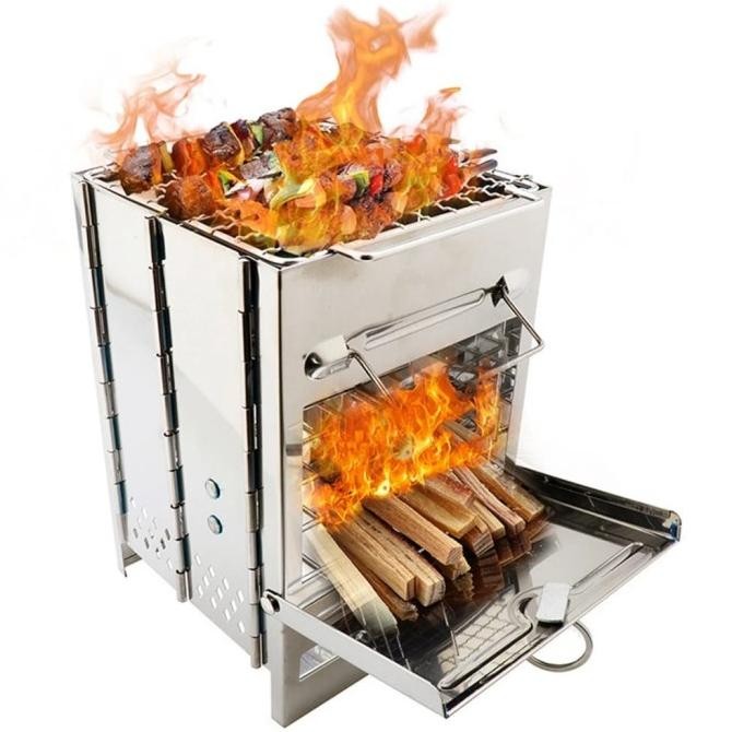 Kompor kayu bakar firewood stove multifungsi BBQ grill api unggun