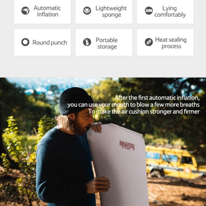 Matras Naturehike NH20DZ002 square sleeeping pad selfinflate