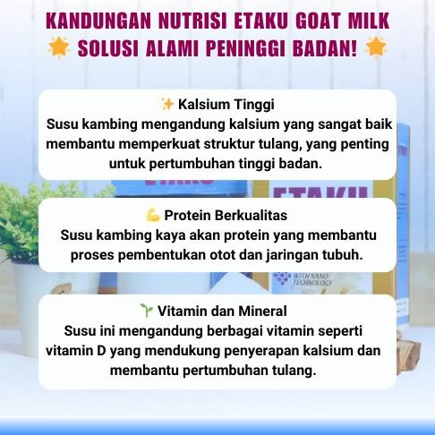 

Spesial/ Susu Peninggi Badan Anak Remaja Dan Dewasa Walatra Etaku Goat Milk Asli Herbal Bpom {Terbaru/Terlaris/Tergcor/Kekinian}