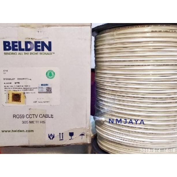 Belden Kabel CCTV RG 59 RG59 plus Power 50 meter 75ohm Indoor Outdoor9105SL2P