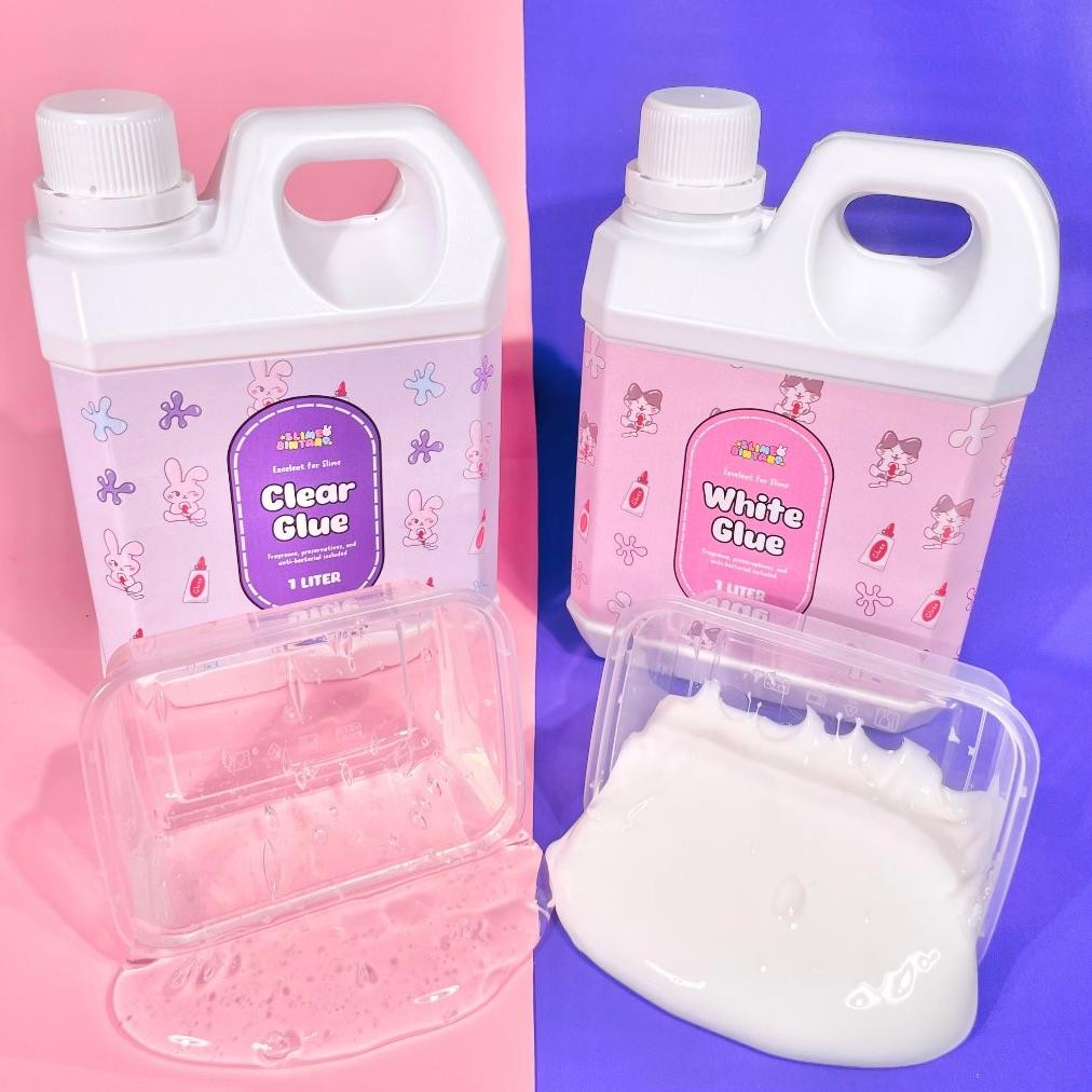 

re-65 GV23 Magic Glue by Slime Bintaro || Clear Glue || White Glue || White Glue dan Clear Glue Termurah || Clear Glue dan White Glue 1 Liter || Clear Slime Lem Bening || White Glue Lem Putih || Lem Untuk Slime Termurah Hemat