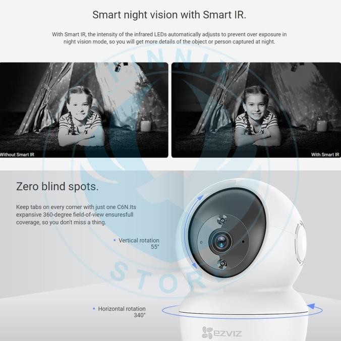 EZVIZ C6N 2MP / 4MP Home Dome Smart Wireless IP Camera CCTV [terbaik]