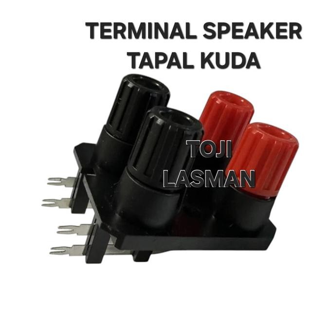 Diskon ( TERMINAL SPEAKER TAPAL KUDA )    SOKET JACK SPEKER PUTAR BIDING POSH 4P BUILDING POS 4 PIN 