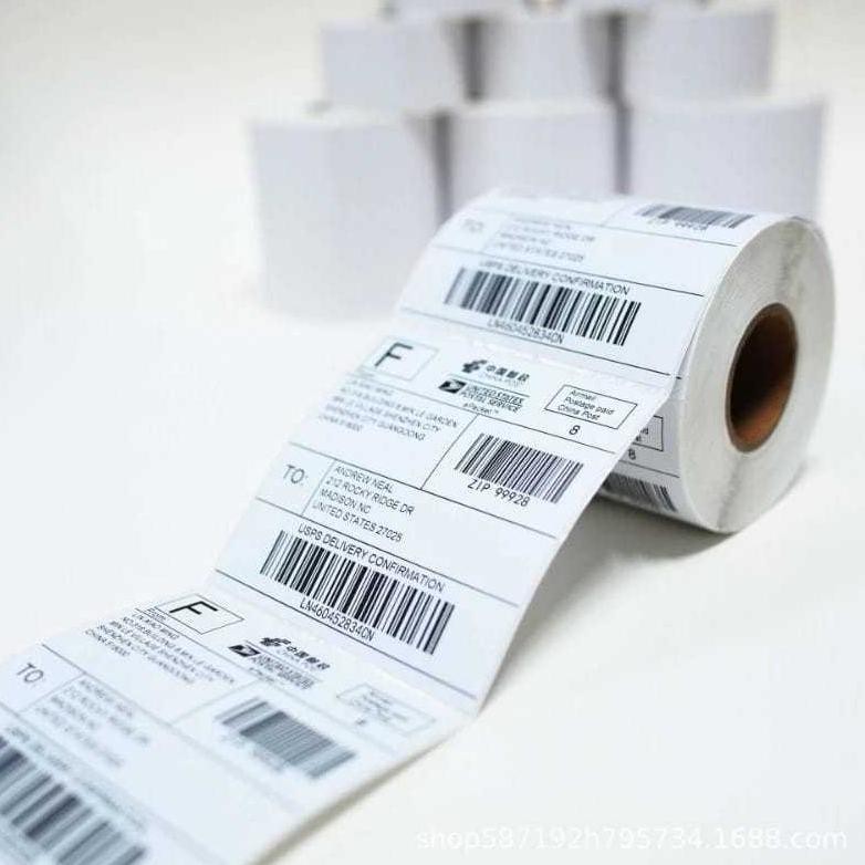 

Skylumba 500pcs Label Thermal Paper 100mm x 150mm Sticker Label Kertas Resi 500pcs Shipping Label Waterproof Scratchproof Easy to Cut TP01 murah