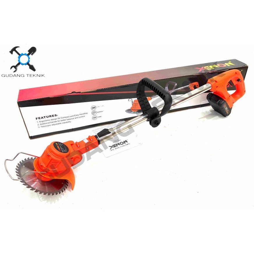 XENON CDGT-720 / Mesin Potong Rumput Baterai 18V Cordless Grass Trimmer XENON CGDT720