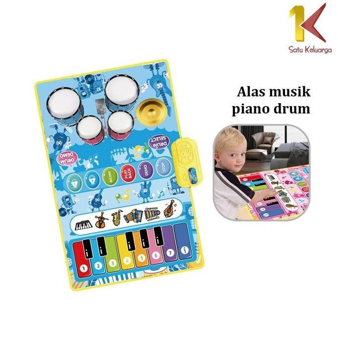 Sk M378 Mainan Edukasi Anak 2In1 Piano Drum Alat Musik Bersuara Co