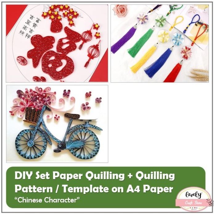 

ready !!! Quilling Set Template Pattern DIY Gantungan Tassel Rumbai Aksesoris