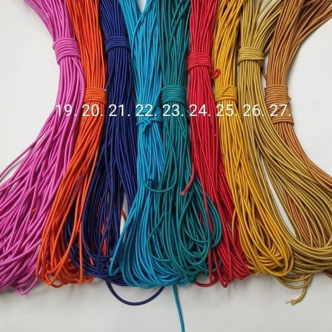 

ready !!! tali elastis 3 mm per roll 25 meter tali string cord bulat karet