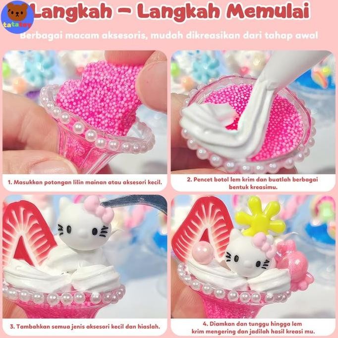 

ready !!! tatatoy Lem Krim Gumka Set Paket Bahan Gelas Es Krim Lem Krim DIY Buatan Tangan Anak-anak