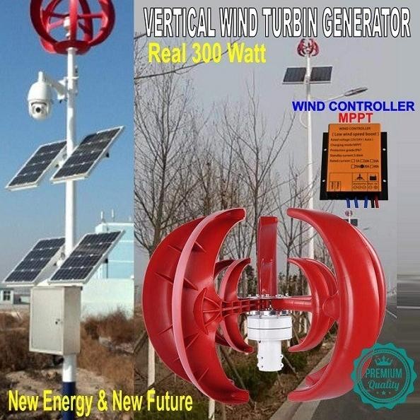 PLTB Generator Wind Turbine Vertical 300W Turbin Angin / Turbin Angin murah