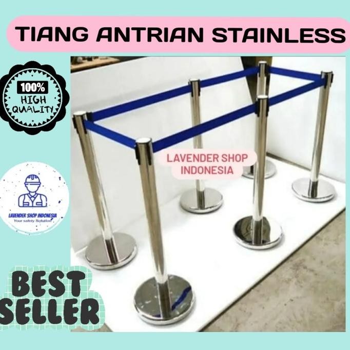 

Terlaris Tiang Pembatas Antrian Pita / Pembatas Antrian Bank Stainless