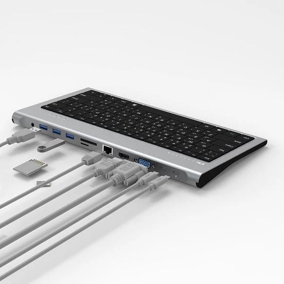 Terlaris Feeltek Usb C Otg Hub Keyboard 11 In 1 Hub Hdmi 4K Vga Rj45 100W Pd
