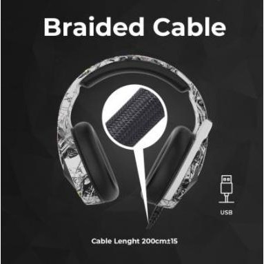 Headset gaming DA digital alliance wired usb 7.1 sound rgb delta art x