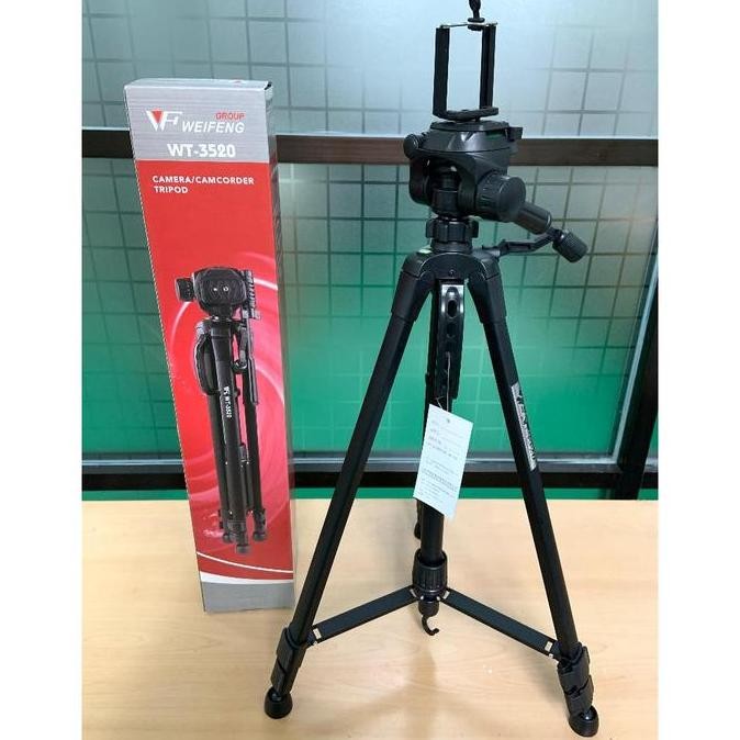 TRIPOD BLACK WEIFENG WT-3520 PREMIUM ORIGINAL 3520 PORTABLE LIGHTWEIGHT KAMERA HANDPHONE