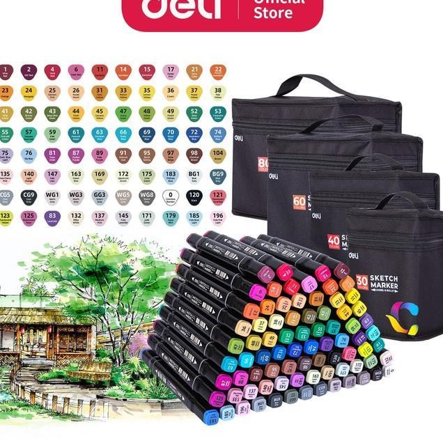 

Deli Etch Marer 2 Tip E706 Pidol Mewarnai Dual Tip Tinta Cepat Ering Tahan Lama Ideal Untu Eta Ilutrai Deain