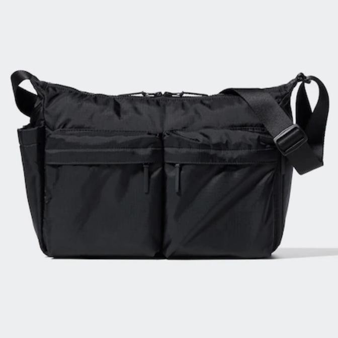 UNIQLO Waist Body Bag Tas Selempang Bahu Nylon Pria Wanita Black