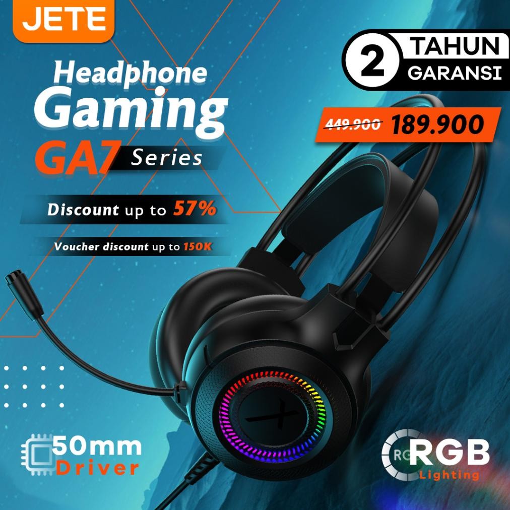 Headset Gaming Headphone Gaming Noise Cancelling JETEX GA7 - Garansi 2 Tahun