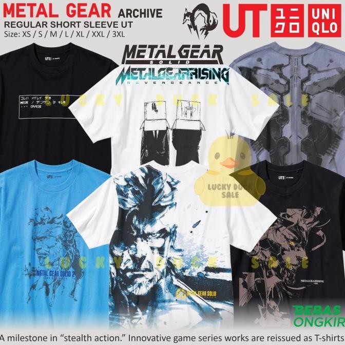 UNIQLO Metal Gear UT Shirt Solid Snake Raiden Kaos Big Boss Gray Fox