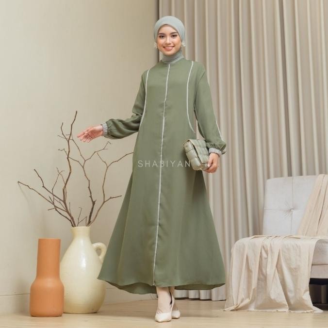 Sh 366 Gamis Anak Remaja Moscrepe Polos By Shabiyan